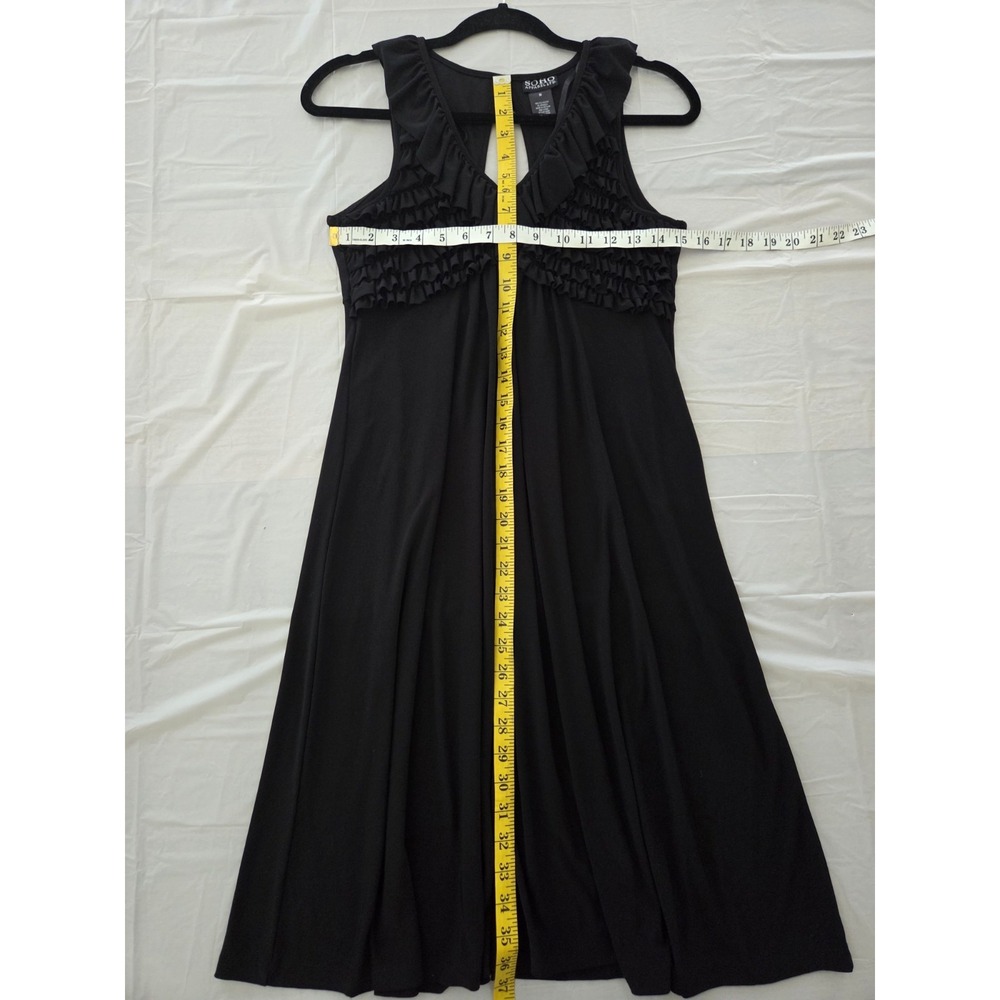 Soho‎ Ruffle Sleeveless Dress Women's M Lbd Party Summer Event Black V neck - Picture 7 of 9